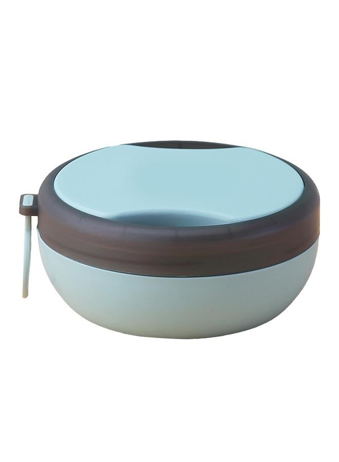 304 Stainless Steel Insulated Lunch Box with Spoon Chopsticks Thickened Drop Proof Bento Lunch Containers for Students Light Blue - Image 1